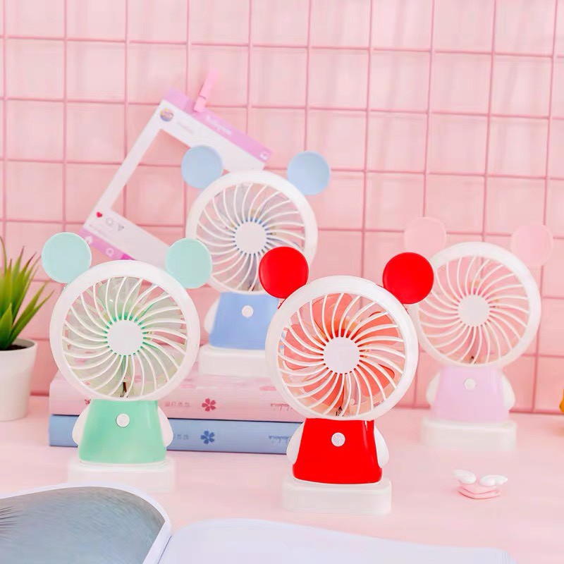 Quạt mini tích điện đề bàn có đèn sáng ( tặng kèm dây sạc) #5