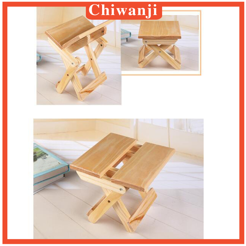 [CHIWANJI]Foldable Small Wood Stool Heavy Duty Fishing Chair Seat for Kids Adults