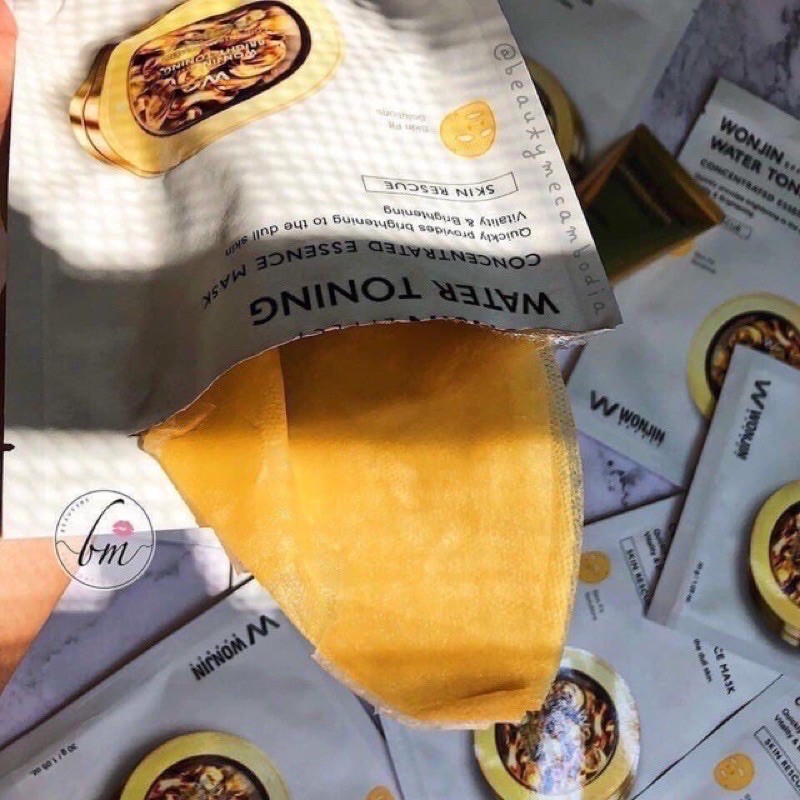 Hộp 10 Mặt Nạ Wonjin dưỡng trắng và trẻ hoá da 30g tặng kèm sữa rửa mặt