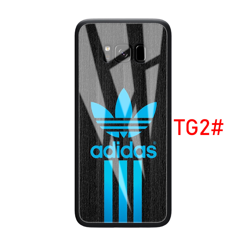 Ốp lưng kính cường lực hình logo Adidas cho Samsung Note 8 9 10 S7 Edge S8 S9 S10 S20 Ultra Lite Plus