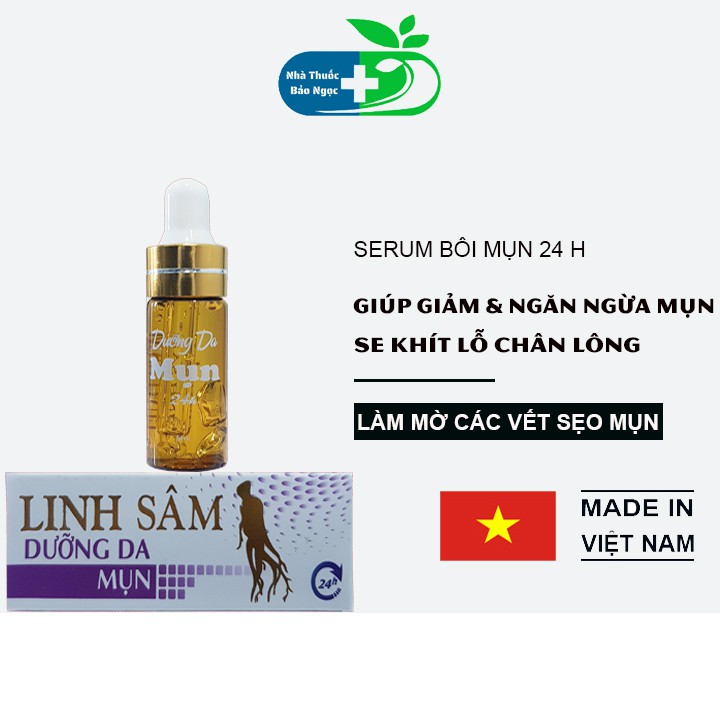 Serum bôi mụn 24h linh sâm dưỡng da mụn,kem bôi mụn