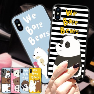 Ốp cứng in hình ba chú gấu trúc dễ thương cho điện thoại phone x xr xs max phone 6 7 8 plus - a649