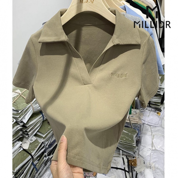 Áo Thun polo Ngắn Tay Thêu Chữ Thời Trang Mùa Hè Dành Cho Nữ