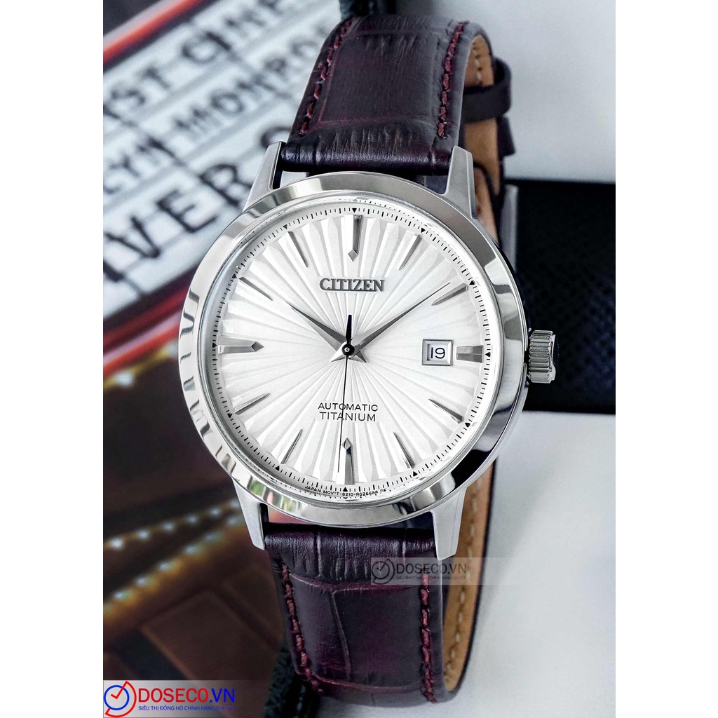 Đồng Hồ Nam Chính Hãng Citizen TITANIUM NJ2180-11A Cơ Automatic Dây Da Cao Cấp CTZ59