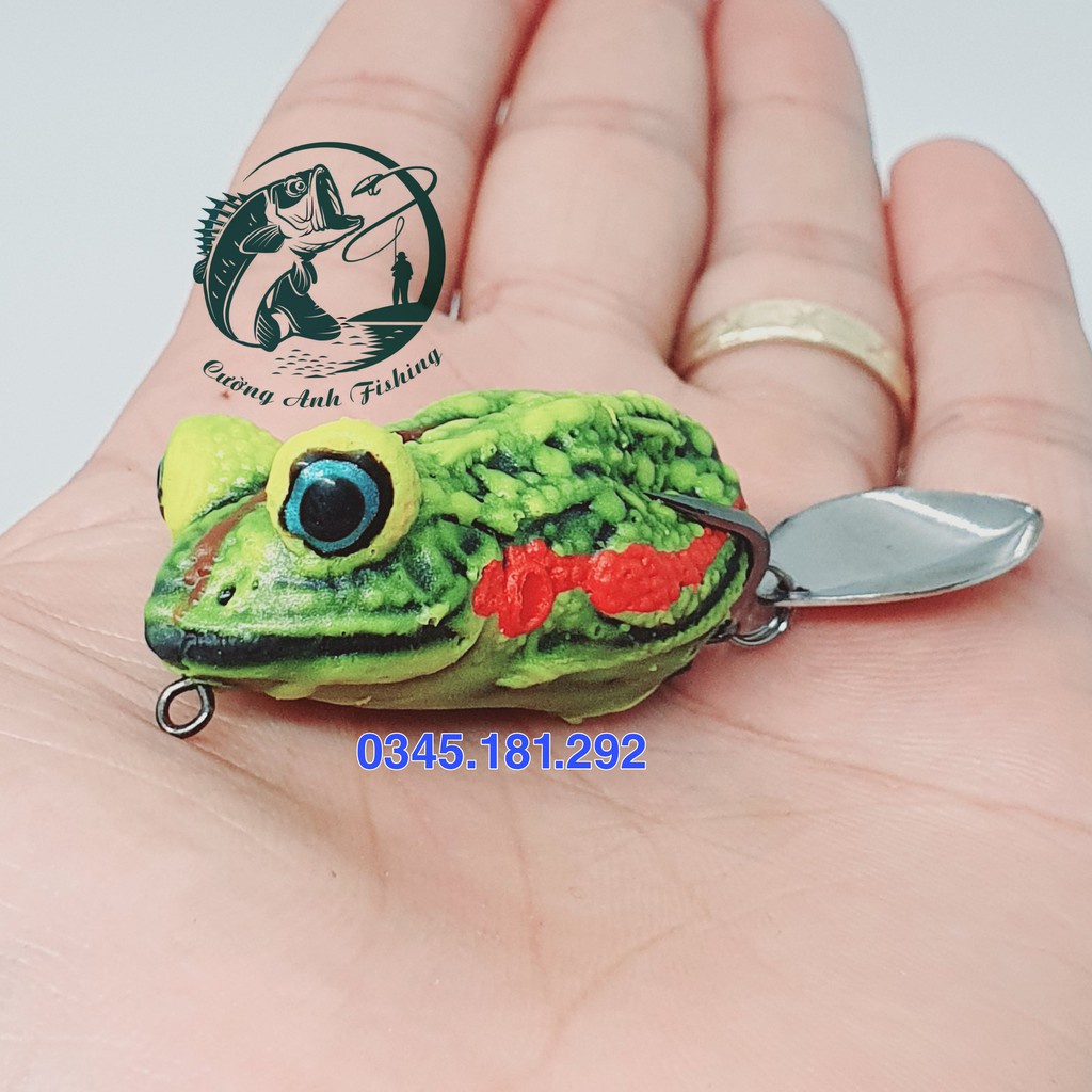 Mồi câu nhái hơi thái lan Frog mắt lồi 3D đẹp siêu nhạy