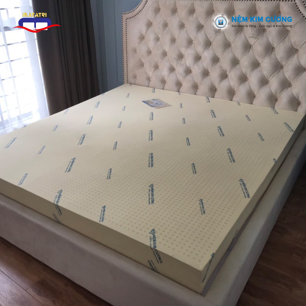 Đệm cao su thiên nhiên xuất khẩu chính hãng Kim Cương PRINCESS GOLD cao 5-10-15-17 cm.