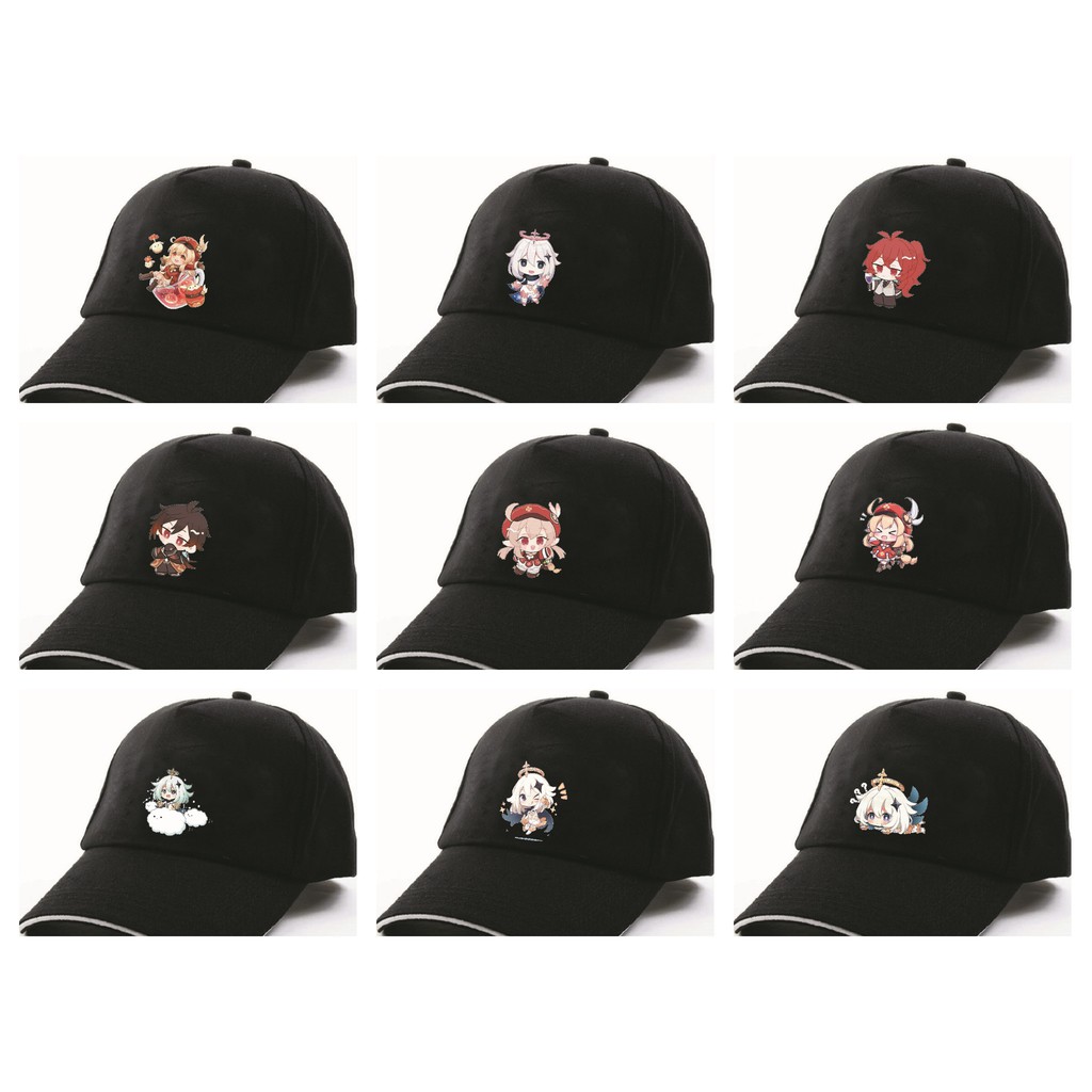 Mũ nón lưỡi trai hình Genshin Impact game anime chibi ver 2 thời trang