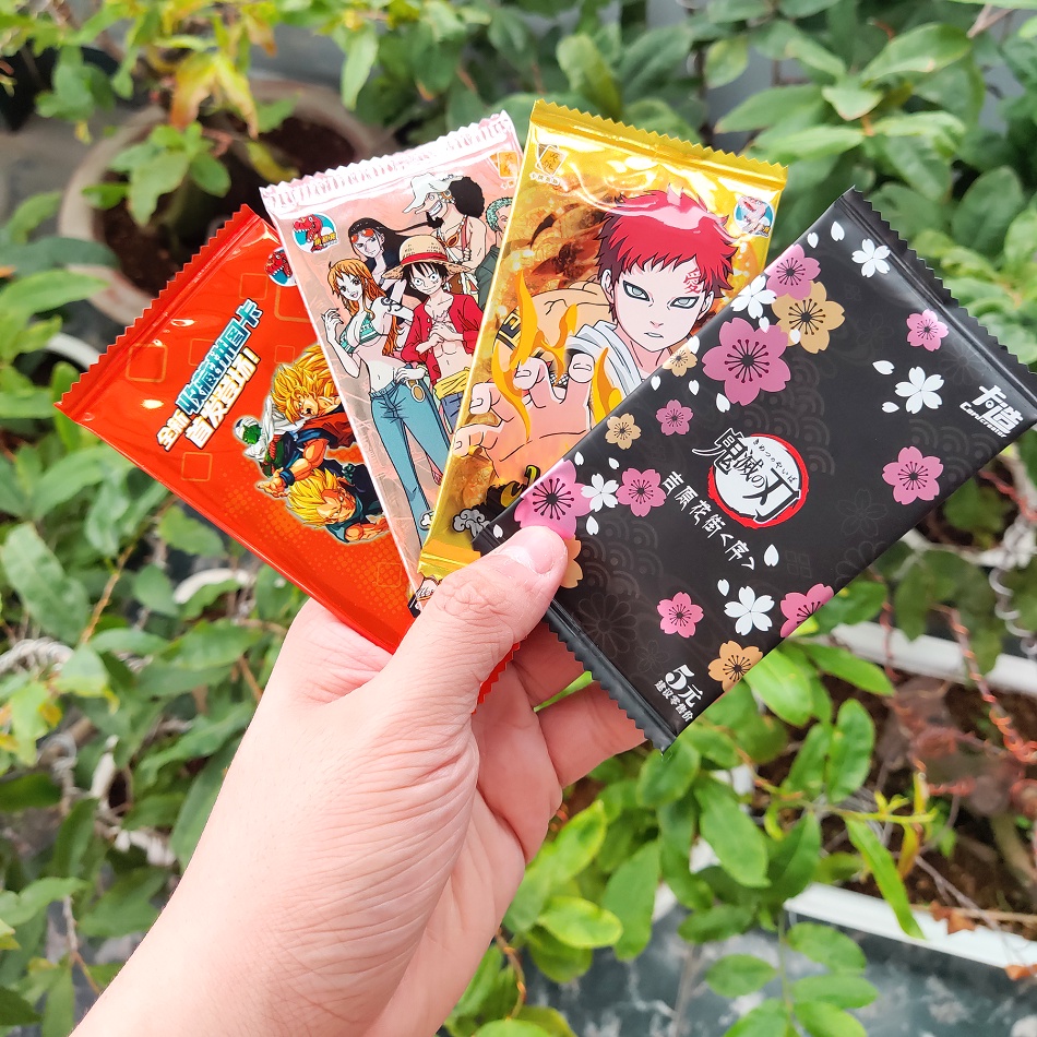 Set 5 ảnh thẻ nhân phẩm Anime Kimetsu No Yaiba, Naruto, One Piece, Dragon Ball, Waifu, Identity V, Conan