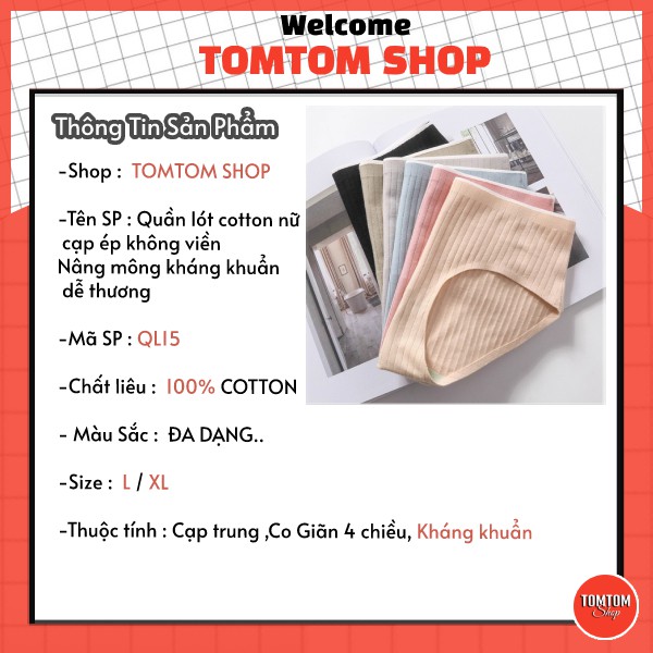 Quần lót cotton nữ cạp ép không viền nâng mông kháng khuẩn dễ thương QL15 | BigBuy360 - bigbuy360.vn