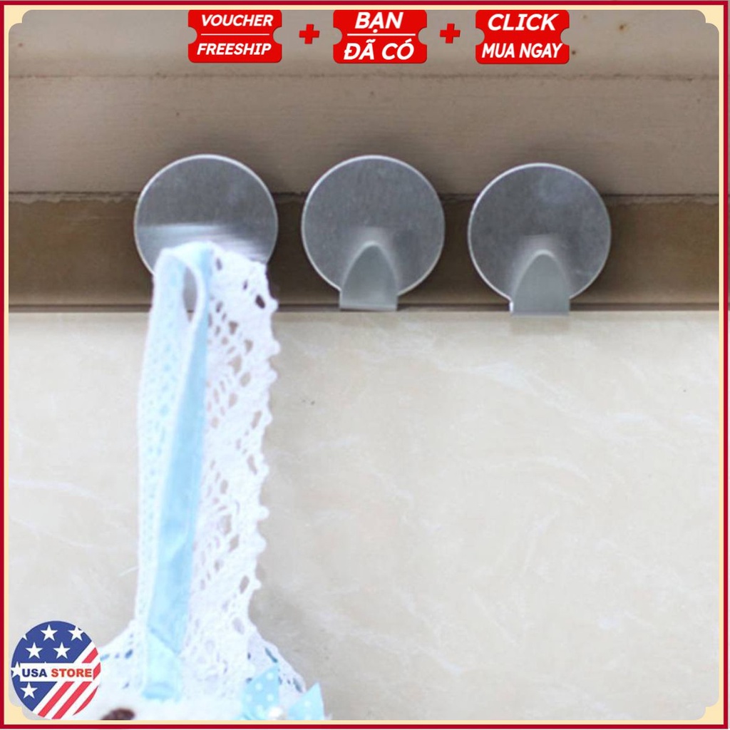 Móc Treo Đồ Inox Vỉ 4 Móc Tròn Kiểu 4