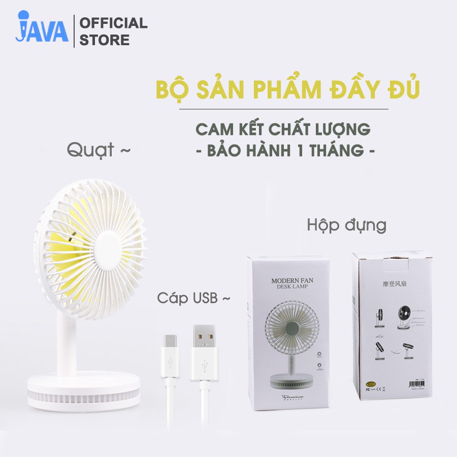 [QUẠT CÓ ĐÈN 2IN1] Quạt để bàn tích điện mini có đèn - Có 3 tốc độ - Dùng 2-4h- tích điện lâu-đèn sáng