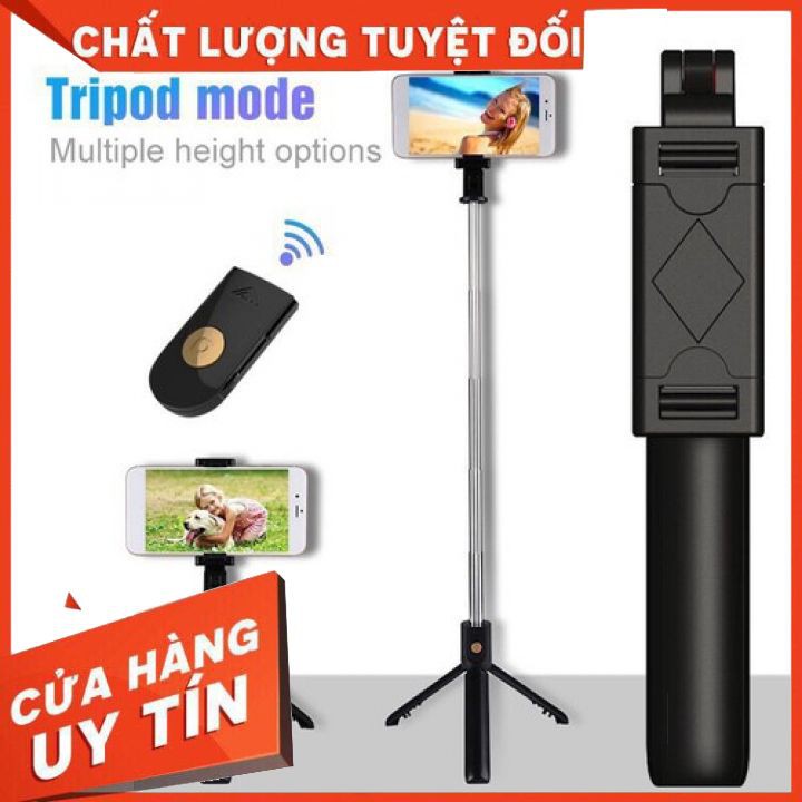 Gậy chụp hình 💖 FREE SHIP 💖 Gậy chụp hình kiêm Tripod 3 chân + Nút bluetooth K07 cực kỳ tiện lợi