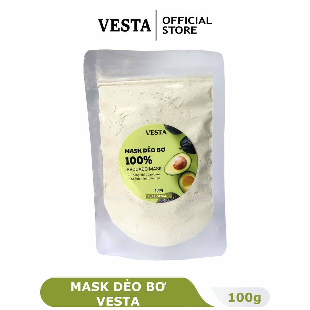 Mask Dẻo Quả Bơ 𝑭𝒓𝒆𝒆𝒔𝒉𝒊𝒑 Bột Mặt Nạ Tươi Nguyên Chất Vesta 100gr