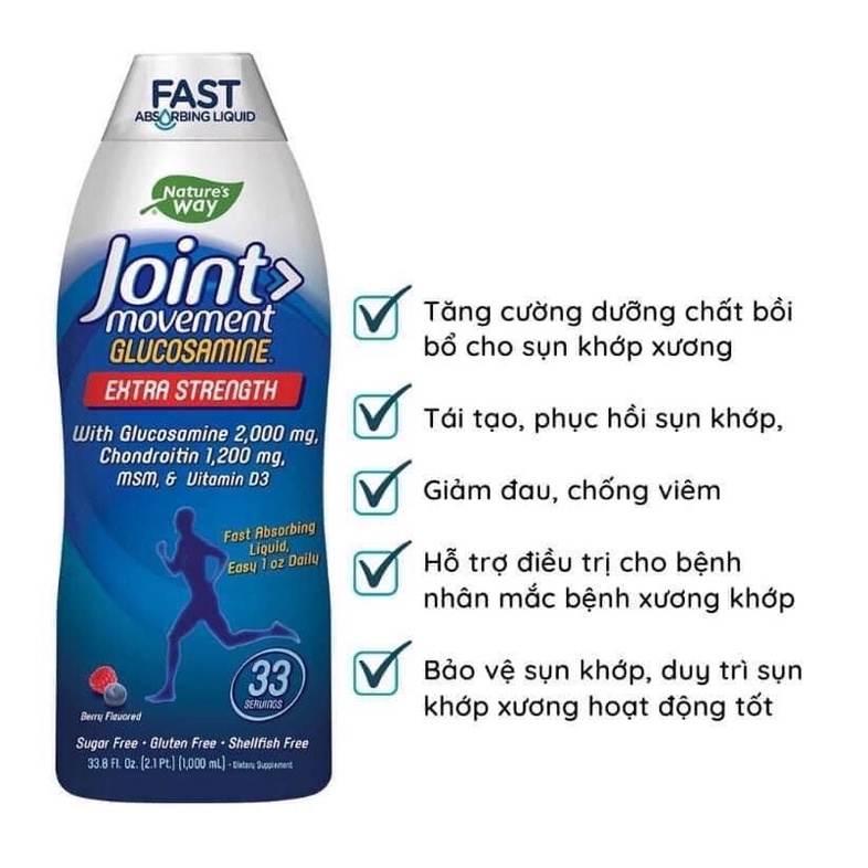 GLUCOSAMIN NƯỚC Joint Movement 1000 Lit Mỹ — Date 12/2024