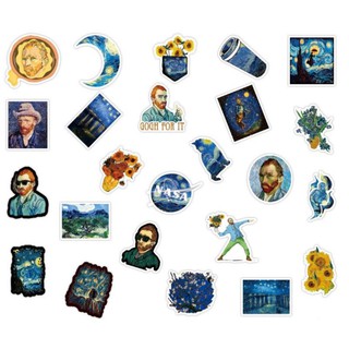 10-50 hình sticker van gogh decal(random hình)