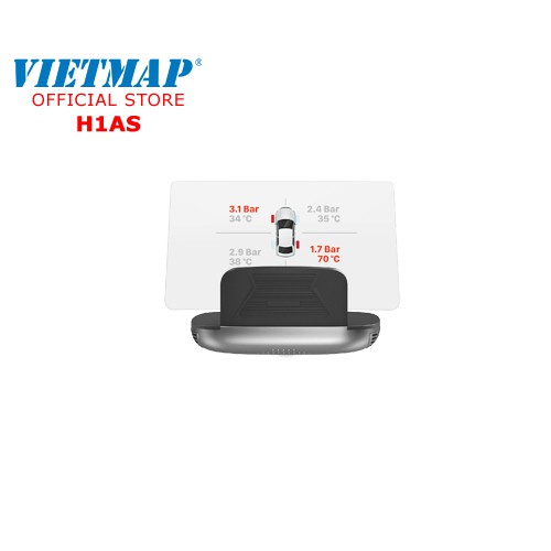 VIETMAP HUD H1AS - Hud Dẫn Đường CẢNH BÁO Camera- Giao Thông- Báo Tốc độ- Kết Nối Cảm Biến Áp Suất Lốp- Hàng Chính Hãng