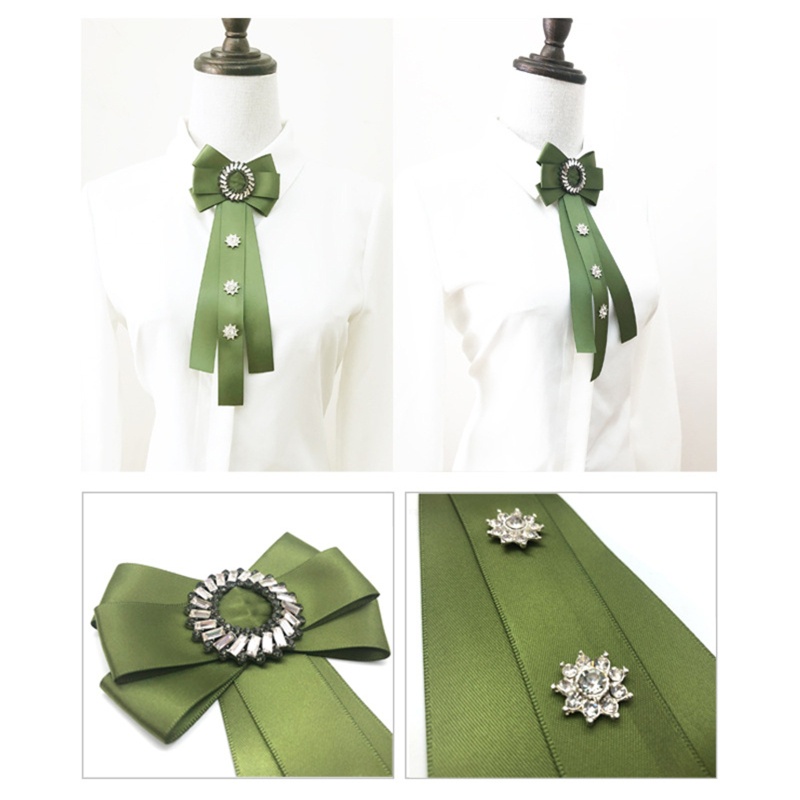 Cà Vạt Ruy Băng Đính Đá Pha Lê Phong Cách Cổ Điển Dành Cho Áo Sơ Mi