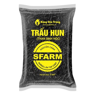 Trấu Hun (Than Sinh Học - Biochar) - 5dm3 - Trấu hun đen, trấu hun trồng cây, trấu hun nguyên hạt