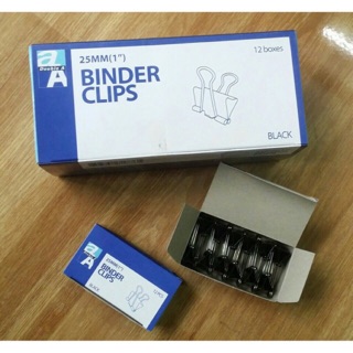 Kẹp bướm / kẹp giấy đen - hộp 12 cái