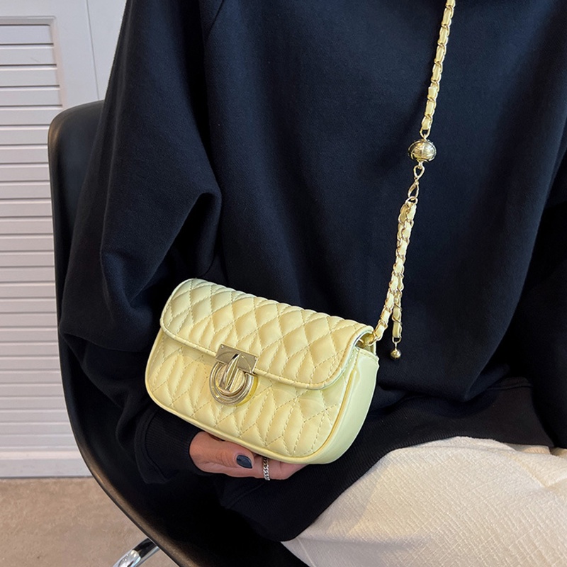 Ielgy Túi Xách Vuông Nhỏ Kết Cấu Nổ Cao Cấp Phối Dây Xích Đeo Vai Phổ Biến Dành Cho Bạn Nữ