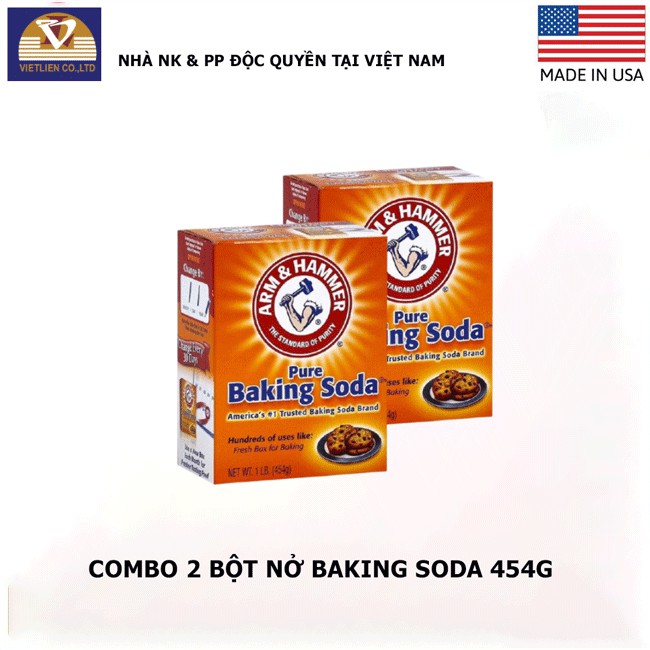 Combo 2 Hộp Muối Nổi Baking Soda Tinh Khiết 454g