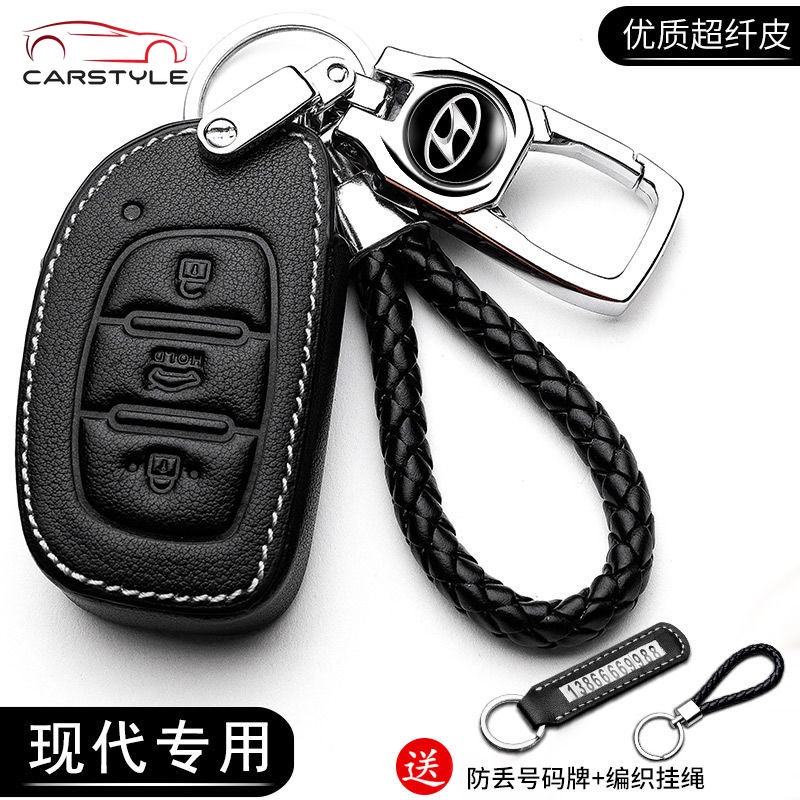 Bao da chìa khóa xe ô tô Hyundai bảo vệ chìa bền đẹp chắc chắn dành cho các loại smartkey i10/tucson/elantra