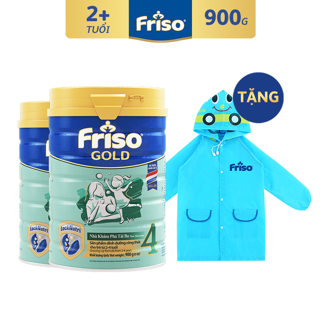 [ ĐỘC QUYỀN Shopee - Tặng Áo Mưa Cho Bé] Combo 2 Lon Sữa Bột Friso Gold 4 (900g/Lon)