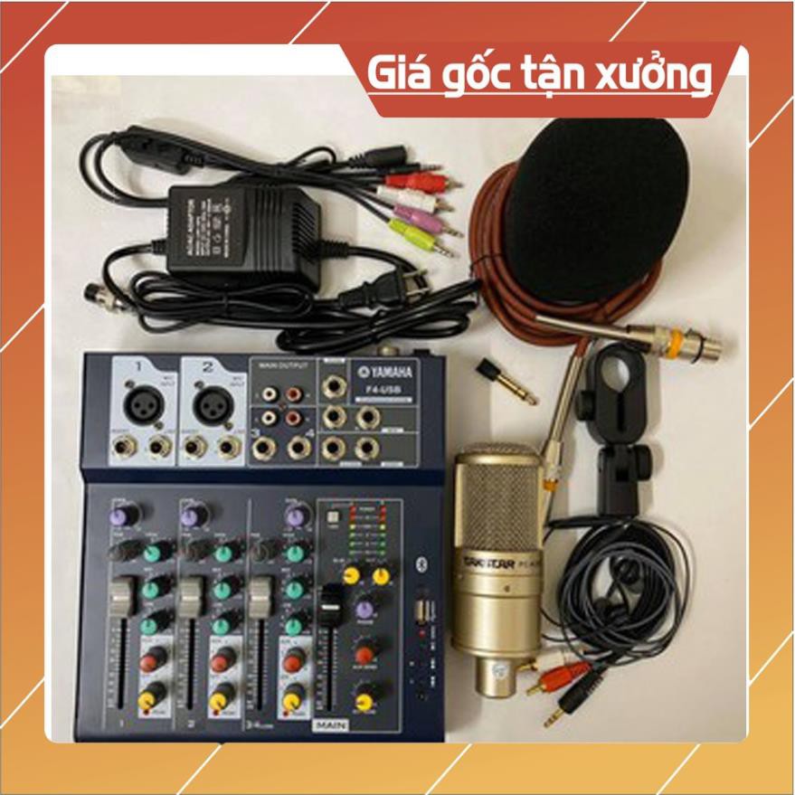 Combo Míc THU ÂM Livestream karaoke taktar PC K200 MIXER YAMAHA F4 USB Bluetooth chính hãng