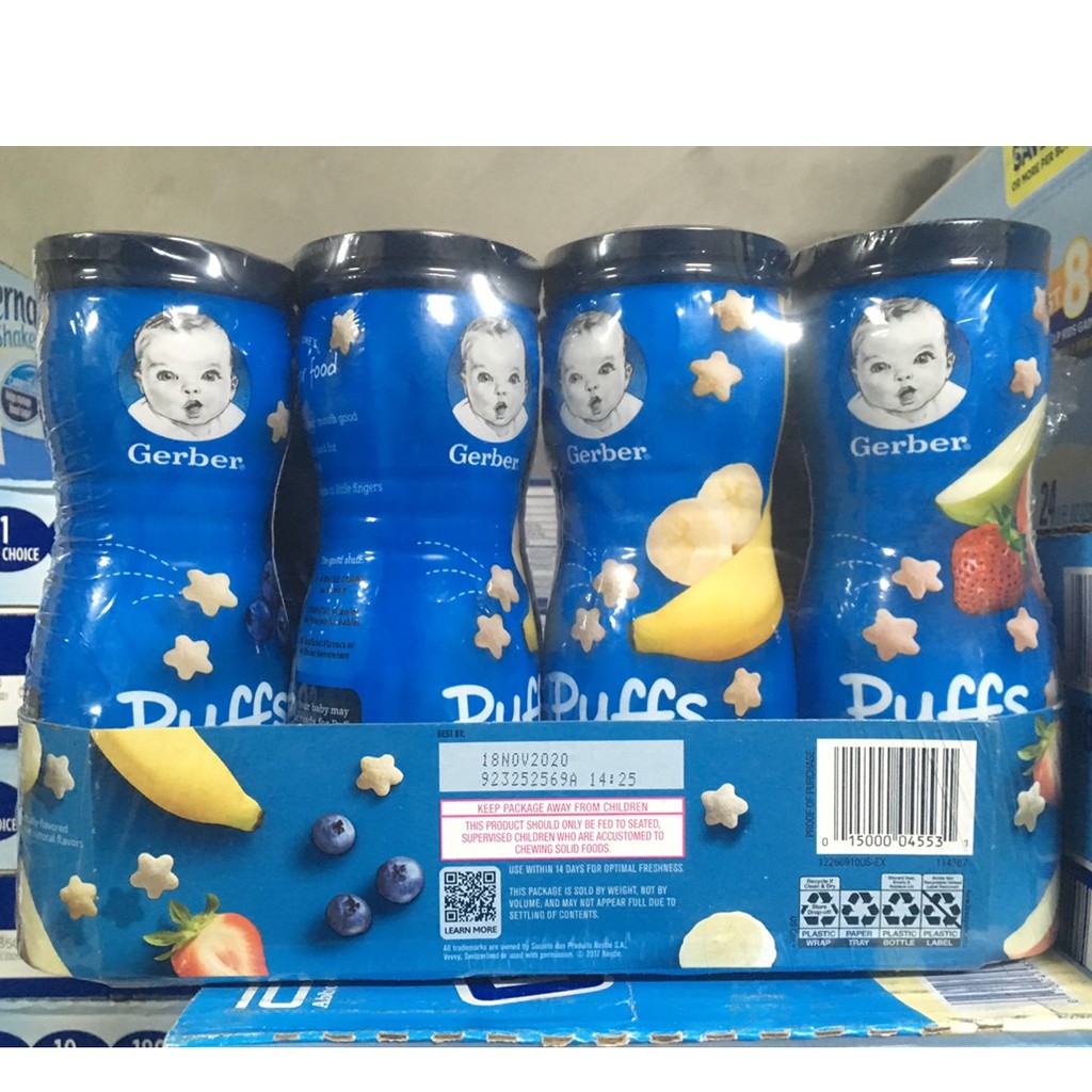 Bánh gerber Mỹ vị dâu táo/chuối/ việt quất 42g