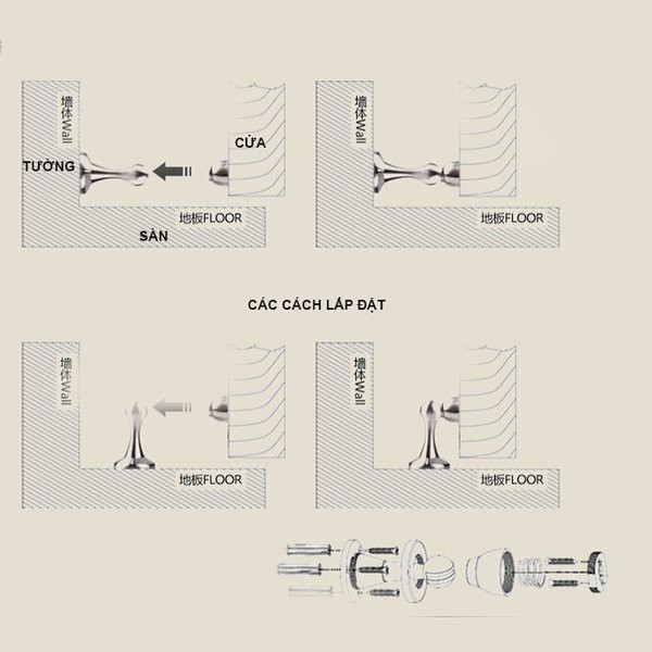 NAM CHÂM HÍT, CHỐNG VA ĐẠP ĐẬP CỬA - 1  CÁI