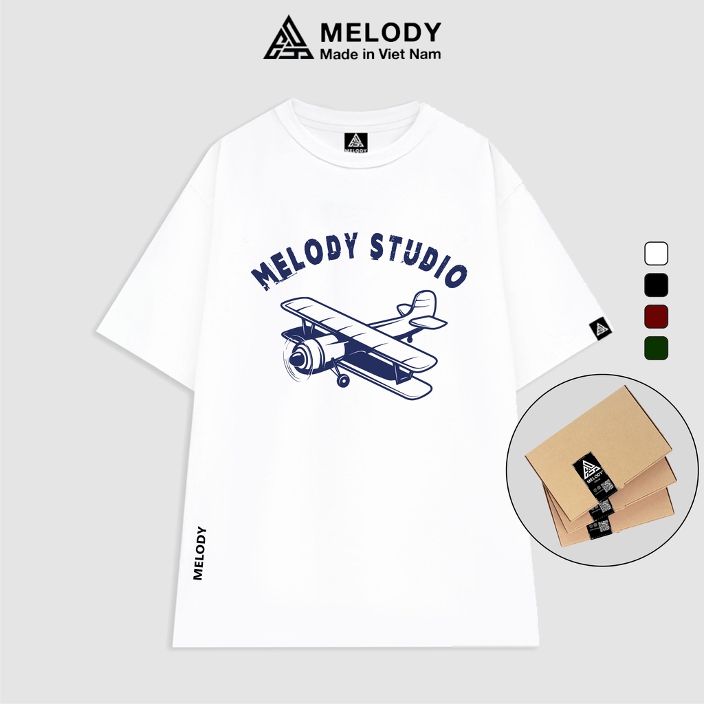 Áo Thun Unisex Nam Nữ Tay Lỡ Form Rộng Oversize Local Brand MELODY, Áo Phông Cotton 100% Planes Tee