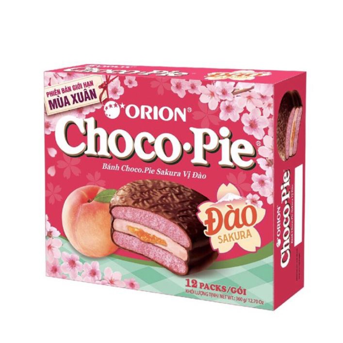 Bánh Chocopie Đào Sakura Hộp 360g x 12 Chiếc