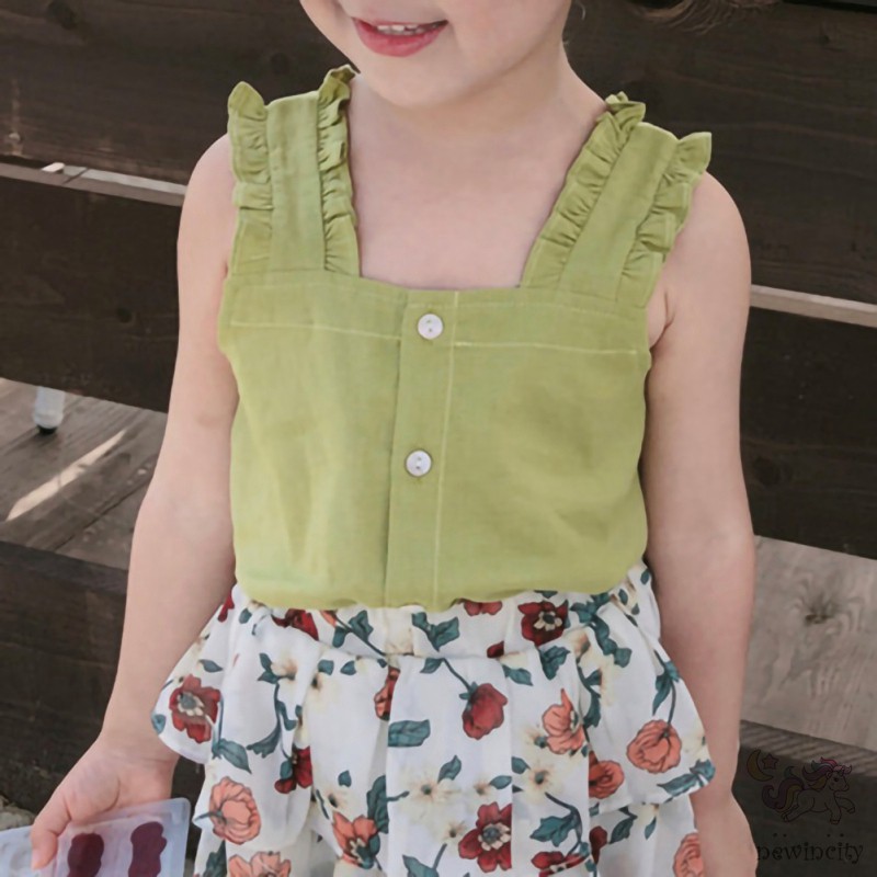 Áo Sát Nách Ren Hoa Thời Trang Dành Cho Bé Gái