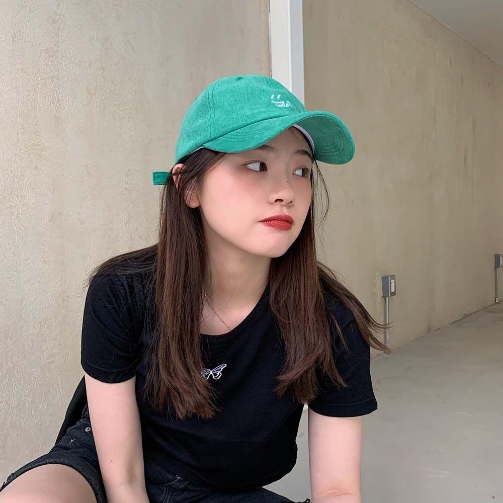 Mũ Lưỡi Trai Thêu Hình Mặt Cười Thời Trang Cá Tính