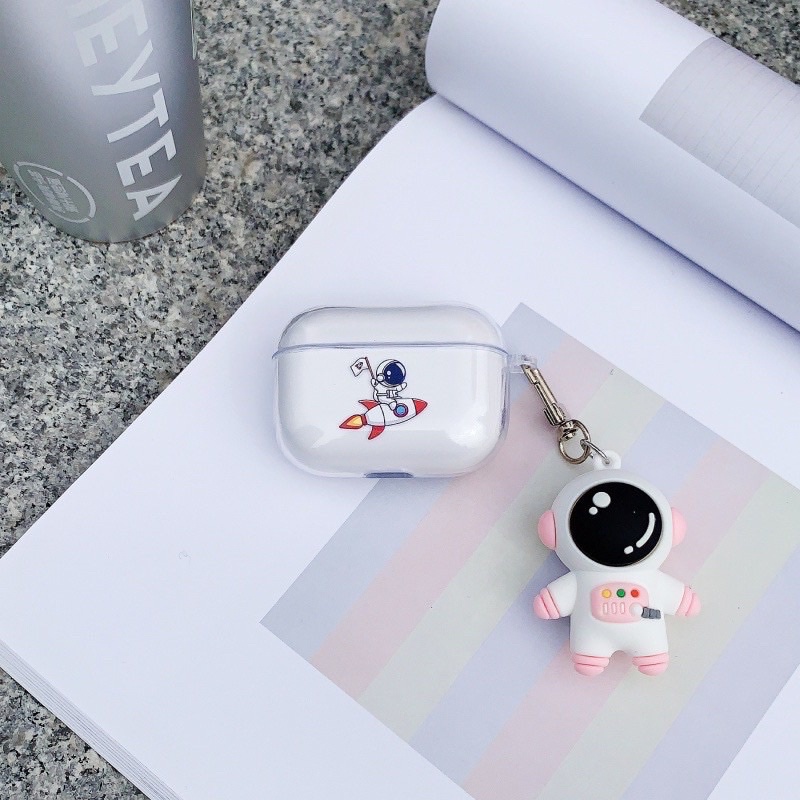 Case Airpod 1/2/Pro/3 Trong in Hình Phi Hành Gia