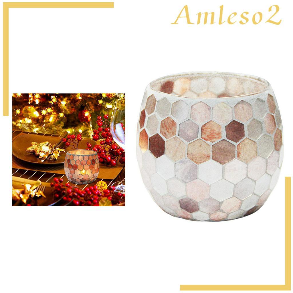 Mosaic Tea Light Holder CANDLE HOLDER Centerpiece Potted Plant Bowl Holder A