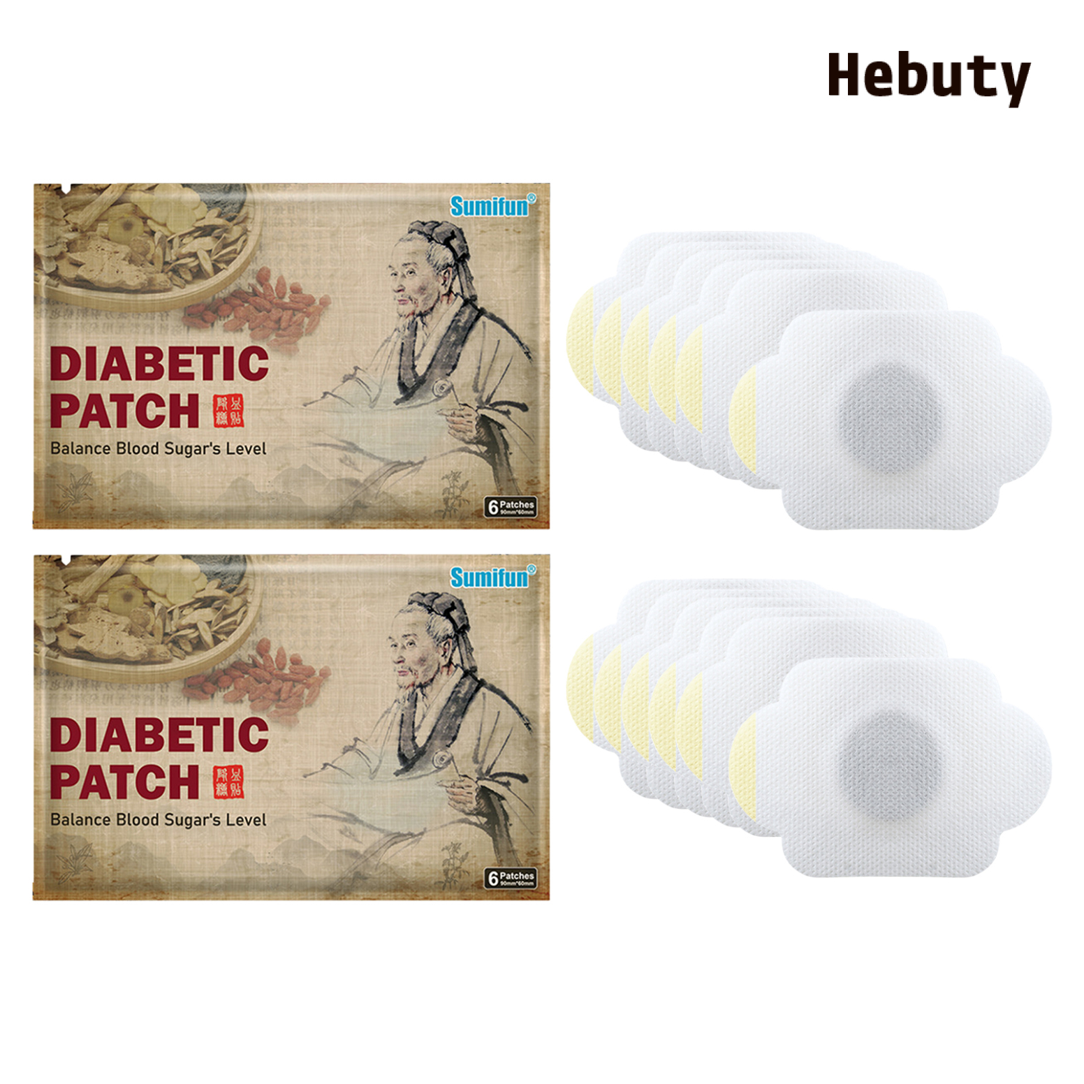 [Home & Living]12 Pcs/2Bag Diabetes Plasters Natural Herbs Diabetic Plaster Diabetes Patch