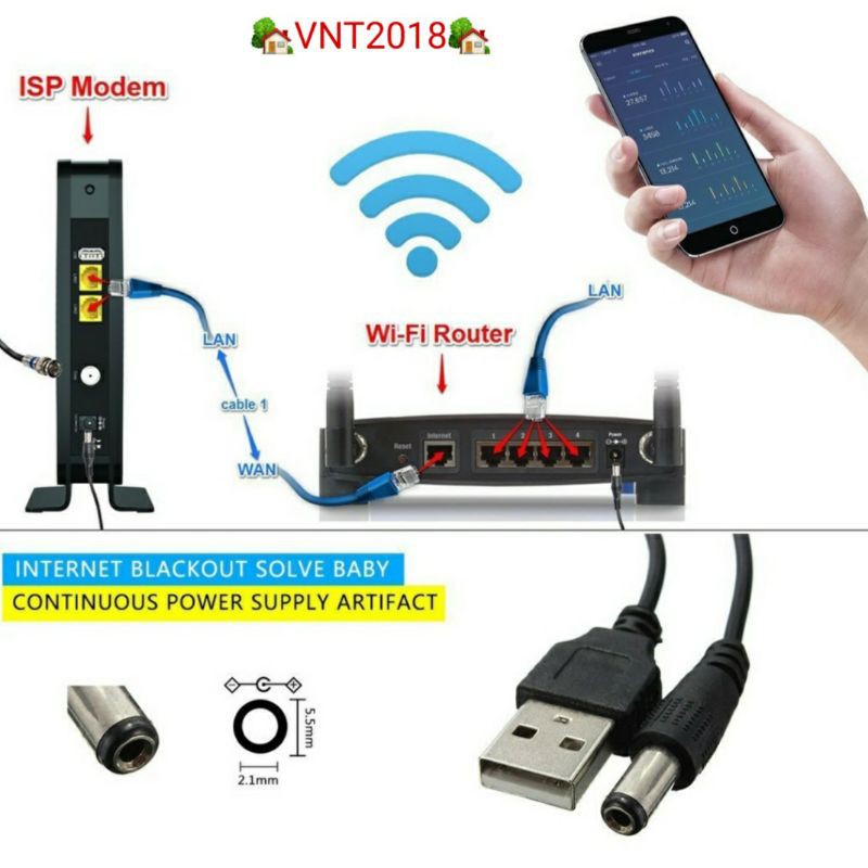 Dây chuyển đổi nguồn từ USB 5V sang 12V