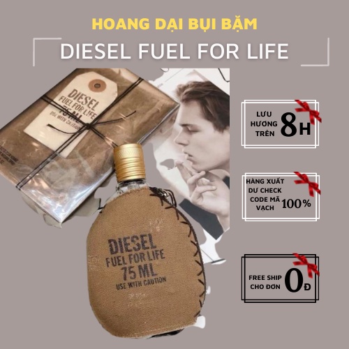 Nước hoa nam DIESEL FUEL FOR LIFE EDT 75ml Fullseal Bụi Bặm Nam Tính