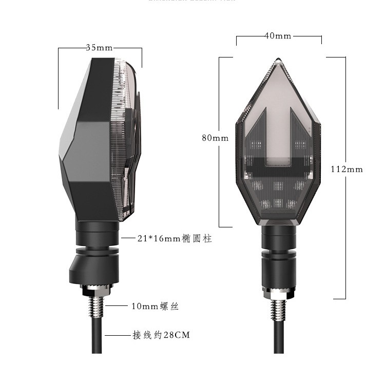 Xi Nhan Led Mũi Tên Dài Gắn Xe Máy [ 1 Đôi ]