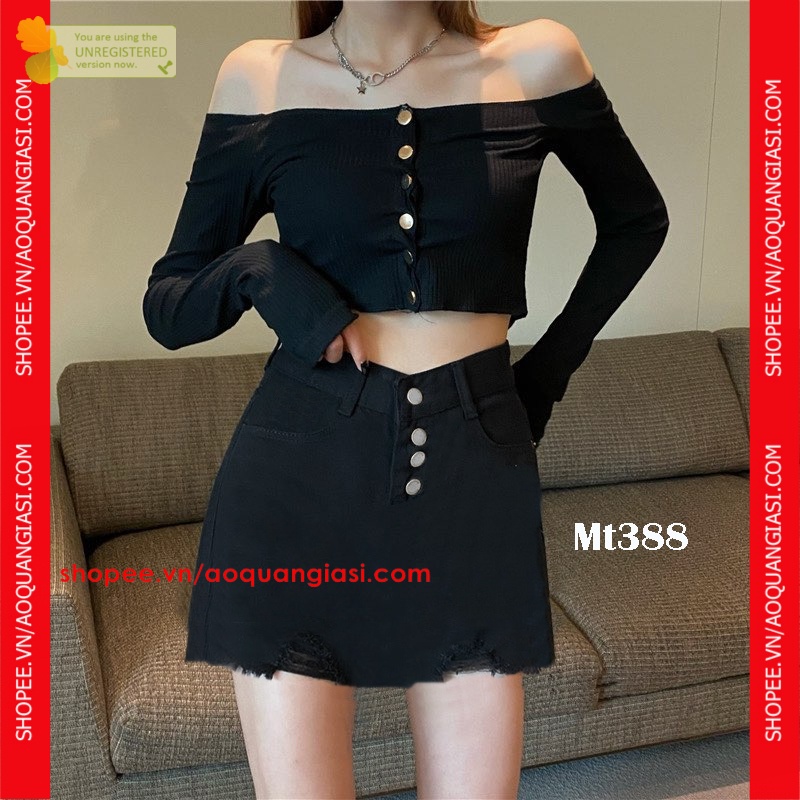 Quần giả váy 4 nút rách mẫu g MT388