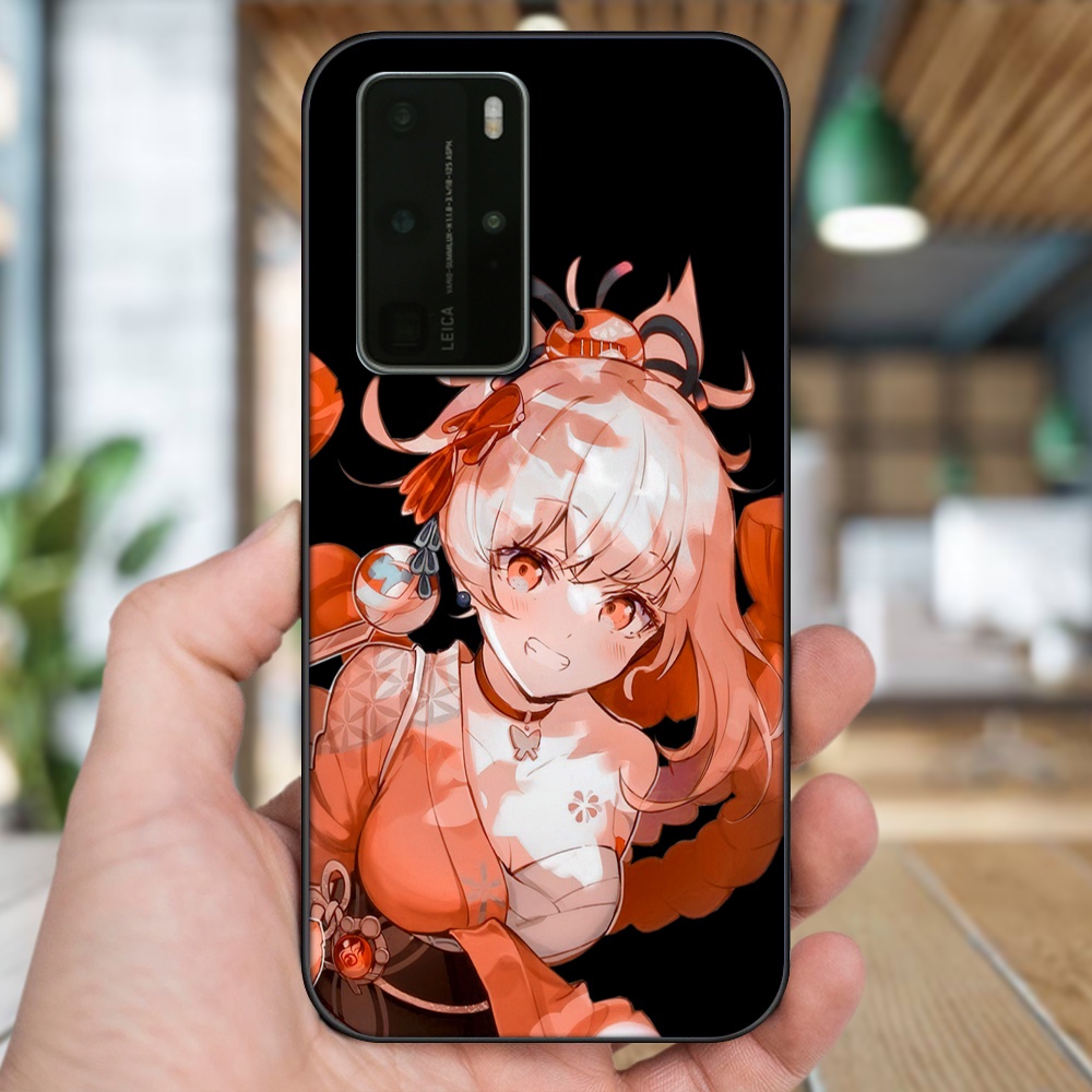 Ốp lưng Huawei P40 Pro viền đen in hình Yoimiya Genshin Impact