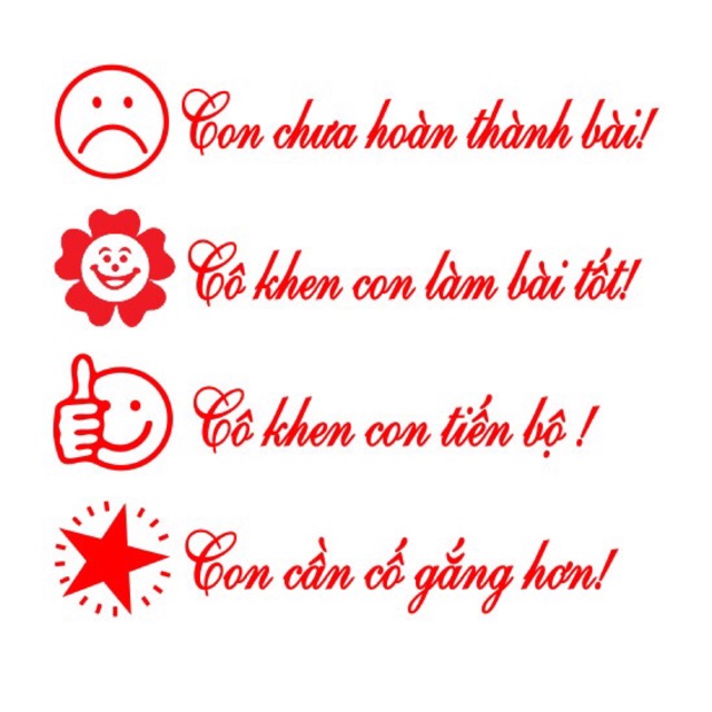 Combo 4 dấu icon mầm non
