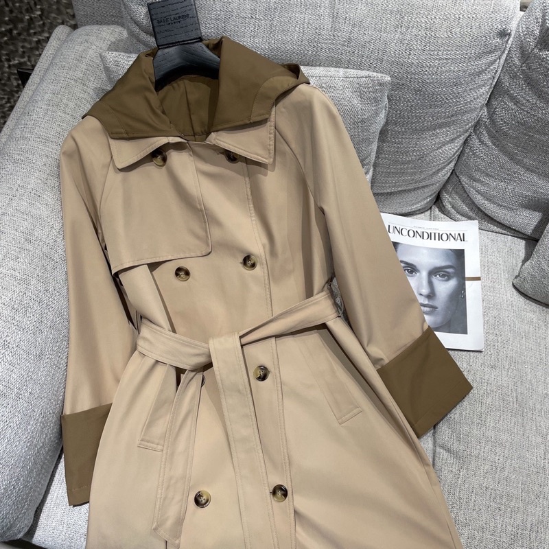 Áo khoác mangto nữ dáng dài trench coat thương hiệu YSL cao cấp