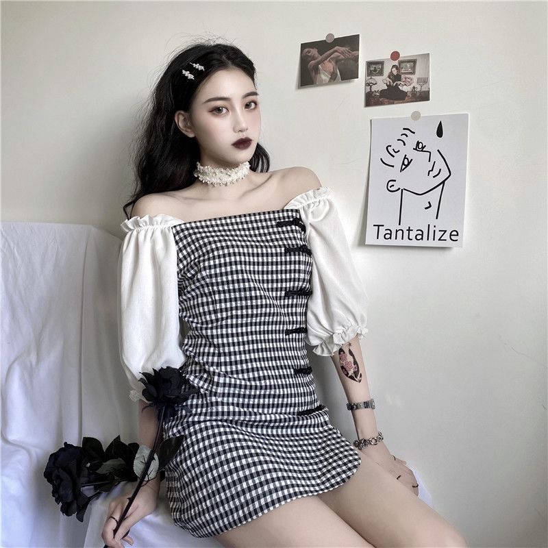 Đầm Sườn Xám Cách Tân Trễ Vai Tay Phồng Thời Trang Cho Nữ | BigBuy360 - bigbuy360.vn