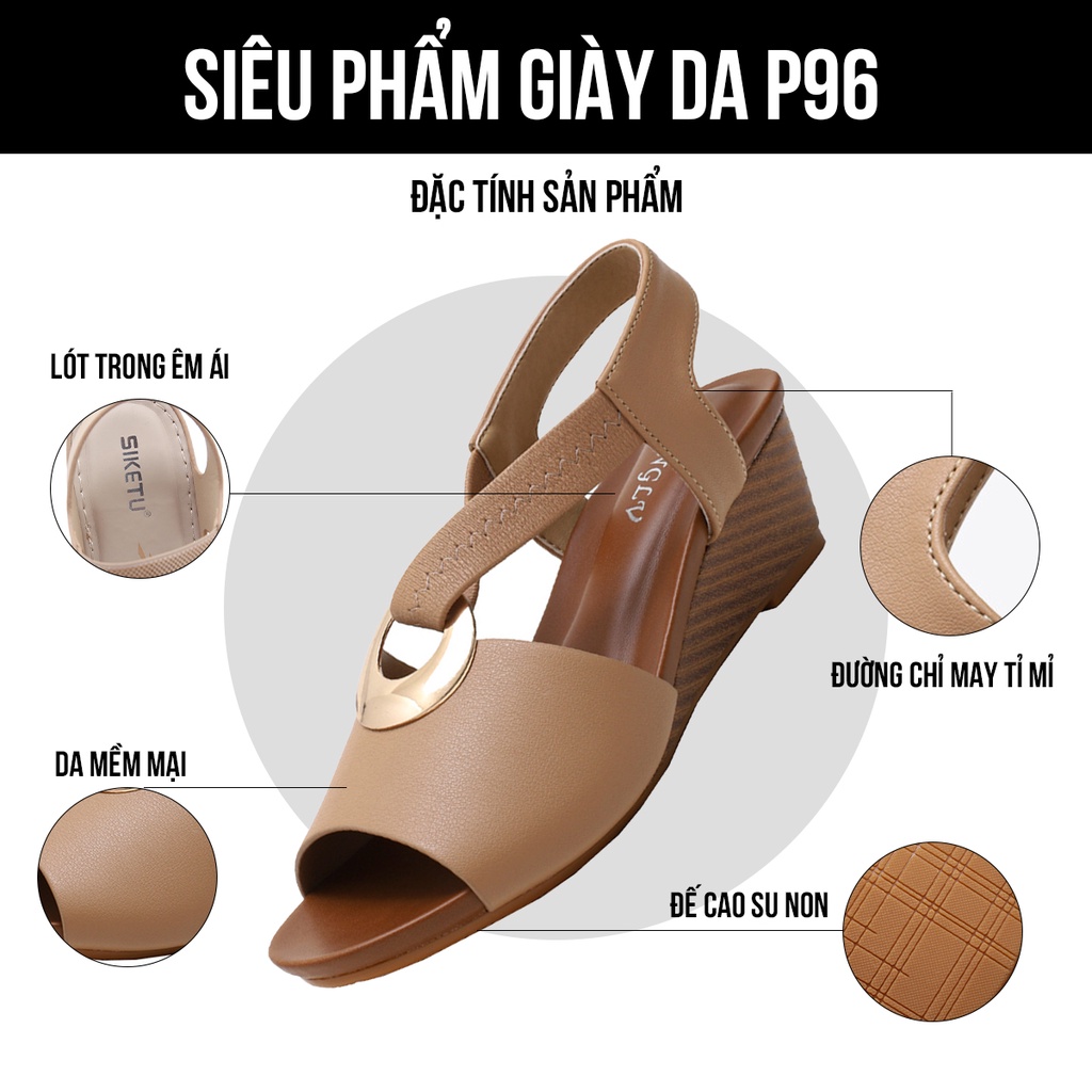 Giày sandal nữ đế xuồng trung niên TIMAN P96 cao cấp chính hãng bảo hành 1 năm