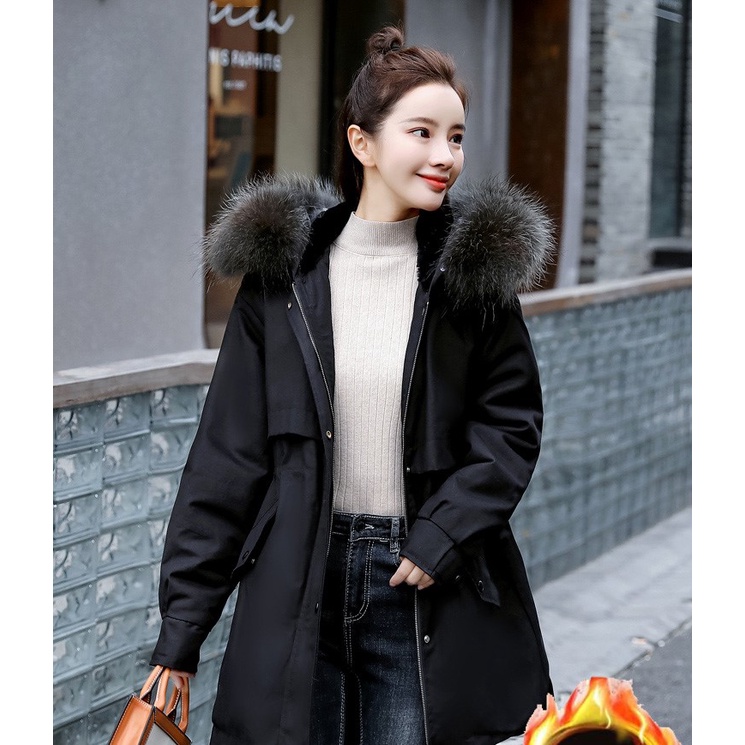 Áo pakka nữ, áo khoác nữ mùa đông lót lông siêu ấm 2022