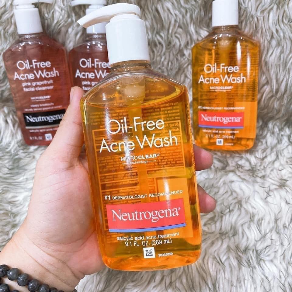 Rửa mặt dành cho da mụn Neutrogena Oil-Free Acne Wash 269ml từ Mỹ