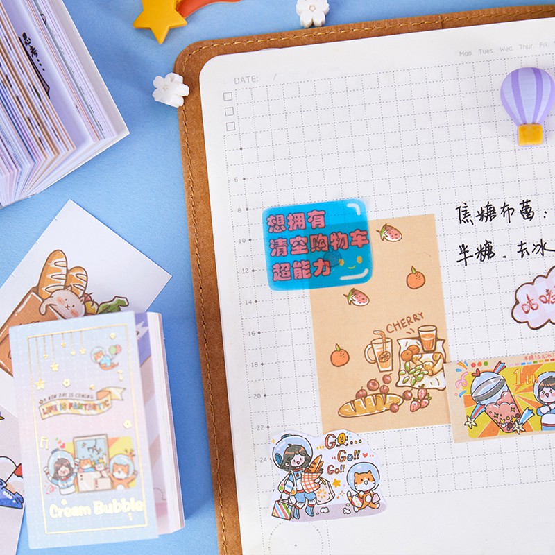 Set 200 giấy rời ghi chú in hình xinh xắn tiện dụng
