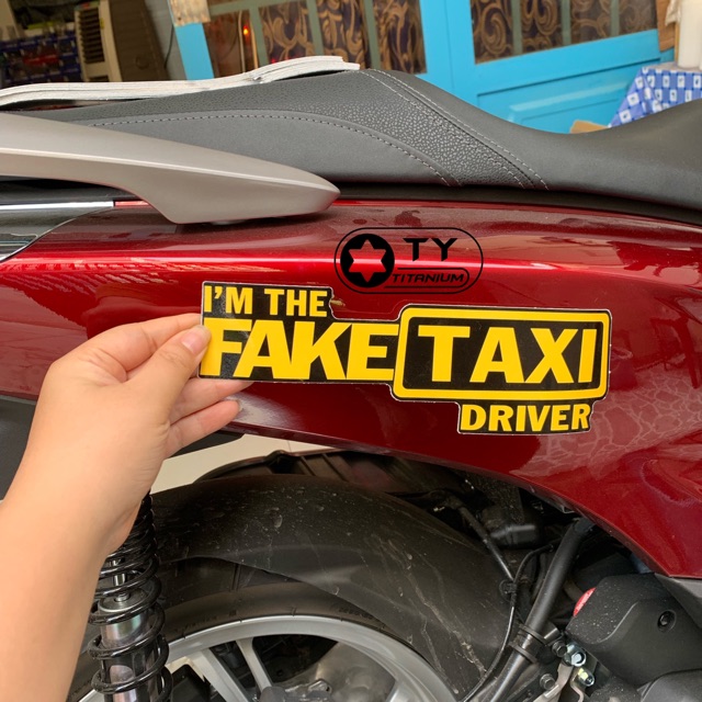 CẶP Tem FAKE TAXI trang trí xe máy cực đẹp